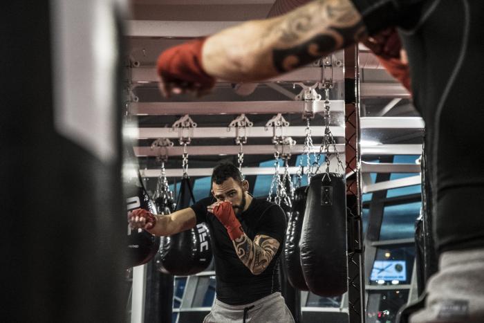 Las Vegas, 1/24/18 - Santiago Ponzinibbio training at the UFC Performance Institute in Las Vegas.