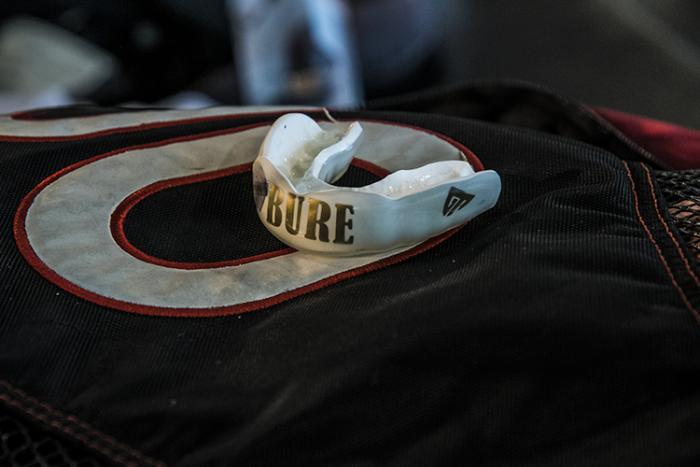 Las Vegas 5/3/18 - UFC fighter Henry Briones mouth guard at the UFC Performance Institute in las Vegas. (Photo credit: Juan Cardenas)