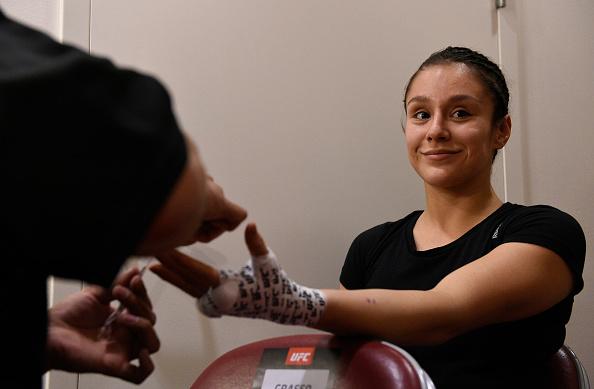 HOUSTON, TX - FEBRUARY 04: Alexa Grasso of Mexico gets her hands wrapped backstage during the UFC Fight Night event at the Toyota Center on February 4, 2017 in Houston, Texas. (Photo by Mike Roach/Zuffa LLC/Zuffa LLC via Getty Images)
