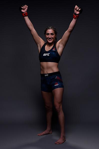 NORFOLK, VA - NOVEMBER 11: Tatiana Suarez poses for a post fight portrait backstage during the UFC Fight Night event inside the Ted Constant Convention Center on November 11, 2017 in Norfolk, Virginia. (Photo by Mike Roach/Zuffa LLC/Zuffa LLC via Getty I