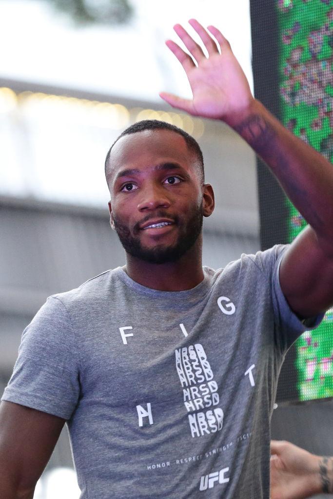 SINGAPORE - JUNE 20:  Leon Edwards of Jamaica arrives at the UFC Fight Night Open Workout at OCBC Square on June 20, 2018 in Singapore.  (Photo by Suhaimi Abdullah - Zuffa LLC/Zuffa LLC)