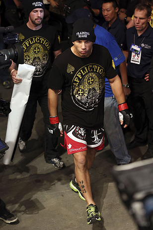 CALGARY, CANADA - JULY 21: Chris Clements approaches the Octagon prior to facing Matthew Riddle during their welterweight bout at UFC 149 inside the Scotiabank Saddledome on July 21, 2012 in Calgary, Alberta, Canada. (Photo by Nick Laham/Zuffa LLC/Zuffa