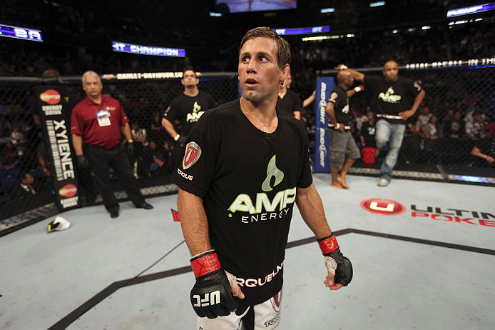 CALGARY, CANADA - JULY 21: Urijah Faber looks to the crowd after being defeated by Renan Barao during their UFC interim bantamweight championship bout at UFC 149 inside the Scotiabank Saddledome on July 21, 2012 in Calgary, Alberta, Canada. (Photo by Ni