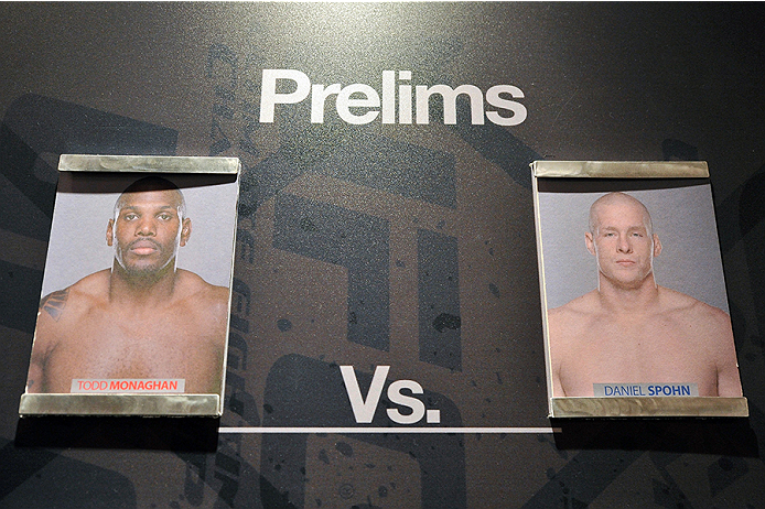 LAS VEGAS, NV - OCTOBER 29: A general view of the TUF 19 hallway tournament bracket prelim matchup in their preliminary fight during filming of season nineteen of The Ultimate Fighter on October 29, 2013 in Las Vegas, Nevada. (Photo by Jeff Bottari/Zuffa