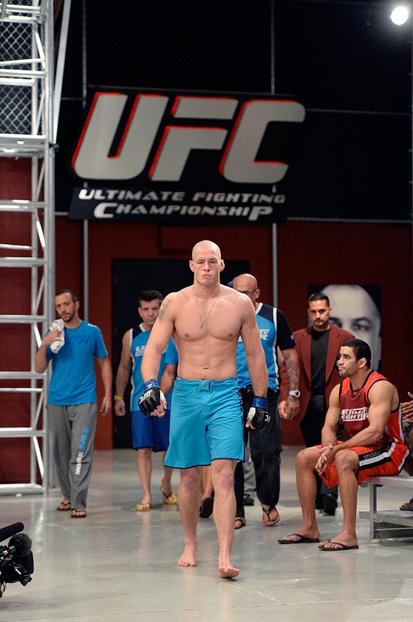 LAS VEGAS, NV - OCTOBER 29: Team Penn fighter Daniel Spohn enters the gym before facing Team Edgar fighter Todd Monaghan in their preliminary fight during filming of season nineteen of The Ultimate Fighter on October 29, 2013 in Las Vegas, Nevada. (Photo