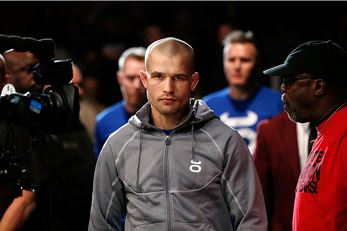 LAS VEGAS, NV - NOVEMBER 30: Tom Niinimaki walks into the arena before his fight against Rani Yahya in their featherweight fight during The Ultimate Fighter season 18 live finale inside the Mandalay Bay Events Center on November 30, 2013 in Las Vegas, Ne