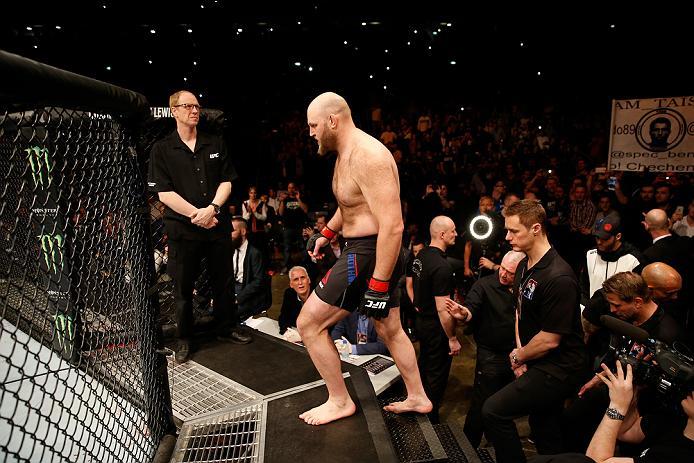 ZAGREB, CROATIA - APRIL 10:   Ben Rothwell prepares to enter the Octagon before facing Junior Dos Santos in their heavyweight bout during the UFC Fight Night event at the Arena Zagreb on April 10, 2016 in Zagreb, Croatia. (Photo by Srdjan Stevanovic/Zuffa