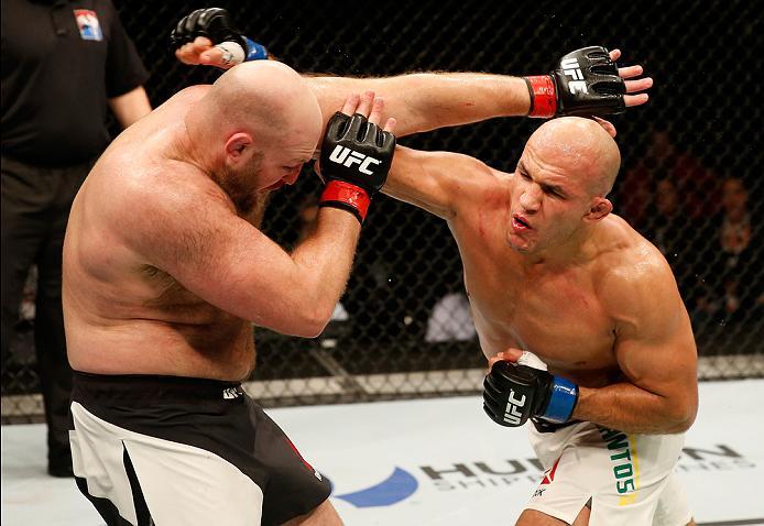 ZAGREB, CROATIA - APRIL 10:   in their heavyweight bout during the UFC Fight Night event at the Arena Zagreb on April 10, 2016 in Zagreb, Croatia. (Photo by Srdjan Stevanovic/Zuffa LLC/Zuffa LLC via Getty Images)