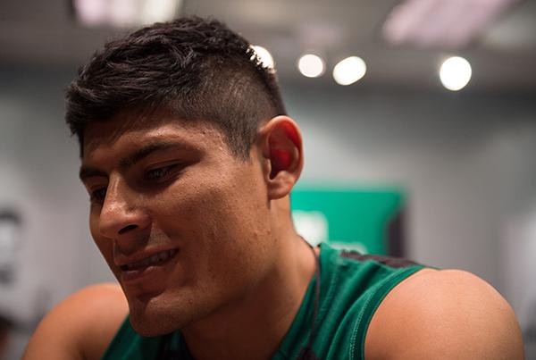 LAS VEGAS, NV - APRIL 21: Hector Aldana gets his hands wrapped before facing Enrique Marin in the semi-finals during the filming of The Ultimate Fighter Latin America: Team Gastelum vs Team Escudero on April 21, 2015 in Las Vegas, Nevada. (Photo by Bran