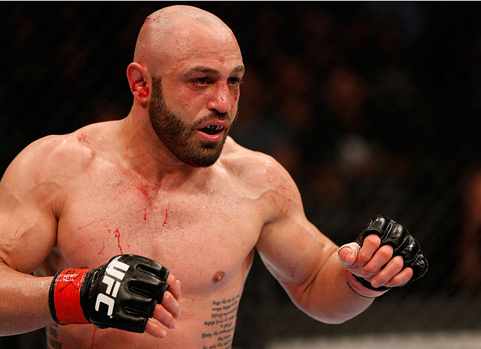 BOSTON, MA - AUGUST 17:  Manny Gamburyan stands in the Octagon during his UFC featherweight bout against Cole Miller at TD Garden on August 17, 2013 in Boston, Massachusetts. (Photo by Josh Hedges/Zuffa LLC/Zuffa LLC via Getty Images)