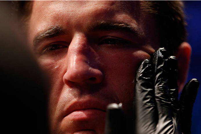 BOSTON, MA - AUGUST 17:  Chael Sonnen prepares to enter the Octagon before his UFC light heavyweight bout against Mauricio "Shogun" Rua at TD Garden on August 17, 2013 in Boston, Massachusetts. (Photo by Josh Hedges/Zuffa LLC/Zuffa LLC via Getty Images)