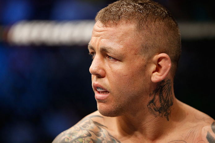 GOLD COAST, AUSTRALIA - DECEMBER 15:  Ross Pearson stands in the Octagon before his lightweight fight against George Sotiropoulos at the UFC on FX event on December 15, 2012  at Gold Coast Convention and Exhibition Centre in Gold Coast, Australia.  (Photo