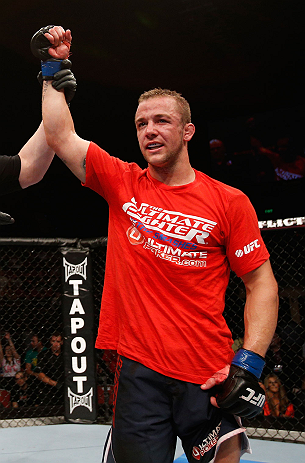 GOLD COAST, AUSTRALIA - DECEMBER 15:  Mike Wilkinson reacts after defeating Brendan Loughnane during their lightweight fight at the UFC on FX event on December 15, 2012  at Gold Coast Convention and Exhibition Centre in Gold Coast, Australia.  (Photo by J