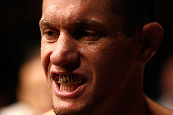 GOLD COAST, AUSTRALIA - DECEMBER 15:  Seth Baczynski prepares to enter the Octagon before his welterweight fight against Mike Pierce at the UFC on FX event on December 15, 2012  at Gold Coast Convention and Exhibition Centre in Gold Coast, Australia.  (Ph
