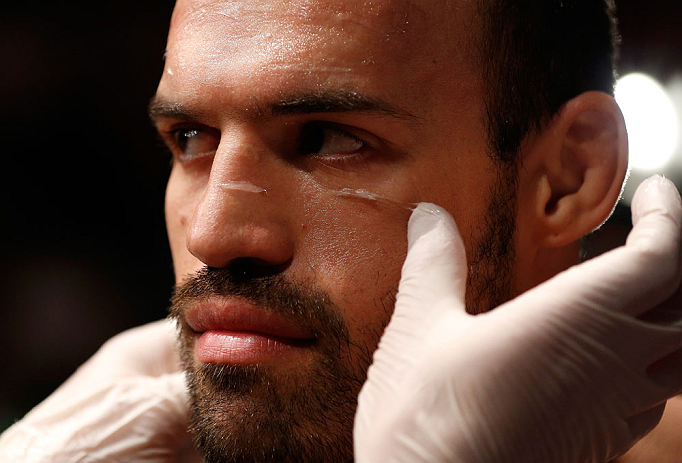GOLD COAST, AUSTRALIA - DECEMBER 15:  Igor Pokrajac prepares to enter the Octagon before his light heavyweight fight against Joey Beltran at the UFC on FX event on December 15, 2012  at Gold Coast Convention and Exhibition Centre in Gold Coast, Australia.