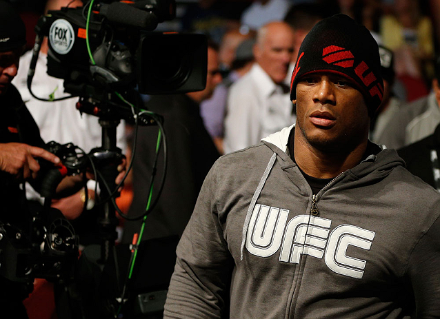 GOLD COAST, AUSTRALIA - DECEMBER 15:  Hector Lombard enters the arena before his middleweight fight against Rousimar Palhares at the UFC on FX event on December 15, 2012  at Gold Coast Convention and Exhibition Centre in Gold Coast, Australia.  (Photo by 