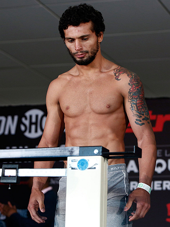 OKLAHOMA CITY, OK - JANUARY 11: Adriano Martins weighs in during the Strikeforce weigh-in event on January 11, 2013 at Chesapeake Energy Arena in Oklahoma City, Oklahoma. (Photo by Esther Lin/Forza LLC/Forza LLC via Getty Images)