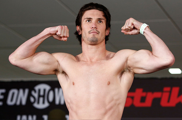 OKLAHOMA CITY, OK - JANUARY 11: Karl "KJ" Noons weighs in during the Strikeforce weigh-in event on January 11, 2013 at Chesapeake Energy Arena in Oklahoma City, Oklahoma. (Photo by Esther Lin/Forza LLC/Forza LLC via Getty Images)