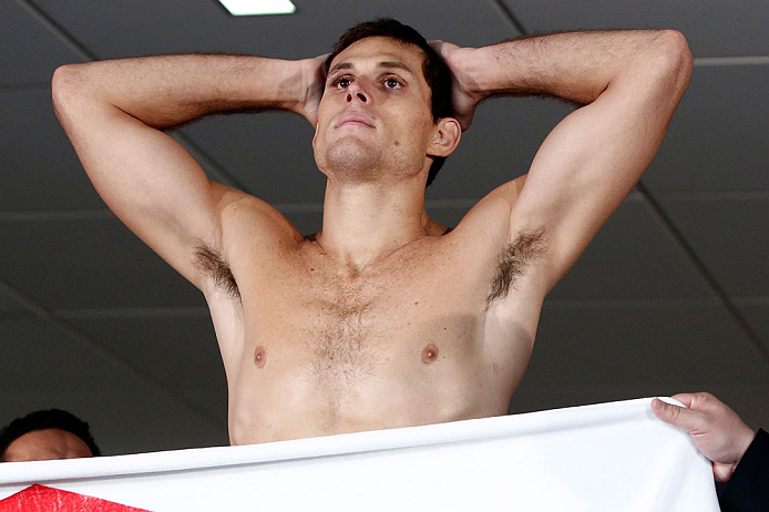 OKLAHOMA CITY, OK - JANUARY 11: Roger Gracie weighs in during the Strikeforce weigh-in event on January 11, 2013 at Chesapeake Energy Arena in Oklahoma City, Oklahoma. (Photo by Esther Lin/Forza LLC/Forza LLC via Getty Images)