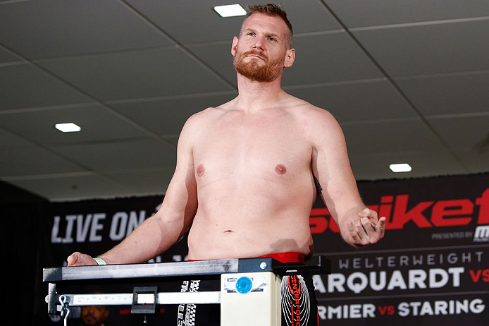 OKLAHOMA CITY, OK - JANUARY 11: Josh Barnett weighs in during the Strikeforce weigh-in event on January 11, 2013 at Chesapeake Energy Arena in Oklahoma City, Oklahoma. (Photo by Esther Lin/Forza LLC/Forza LLC via Getty Images)