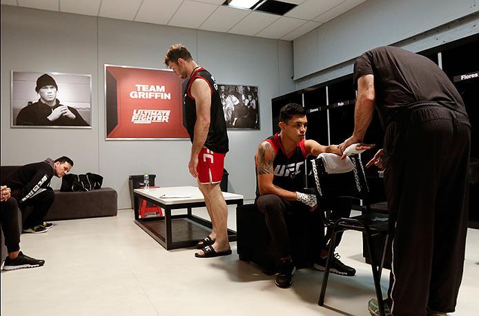 BUENOS AIRES, ARGENTINA - MAY 20:  Pablo Sabori gets his hands wrapped before facing Santiago Cardenas during the filming of The Ultimate Fighter Latin America: Team Liddell vs Team Griffin on May 20, 2016 in Buenos Aires, Argentina. (Photo by Gabriel Ros