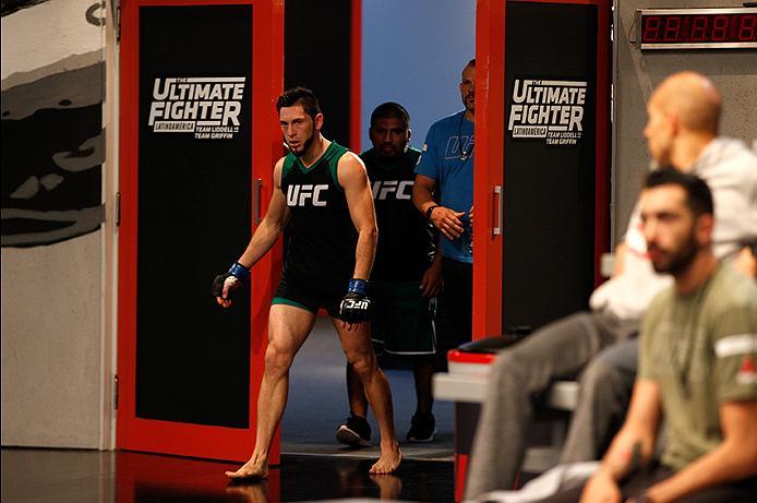 BUENOS AIRES, ARGENTINA - MAY 20: Santiago Cardenas prepares to enter the Octagon before facing Pablo Sabori during the filming of The Ultimate Fighter Latin America: Team Liddell vs Team Griffin on May 20, 2016 in Buenos Aires, Argentina. (Photo by Gabr