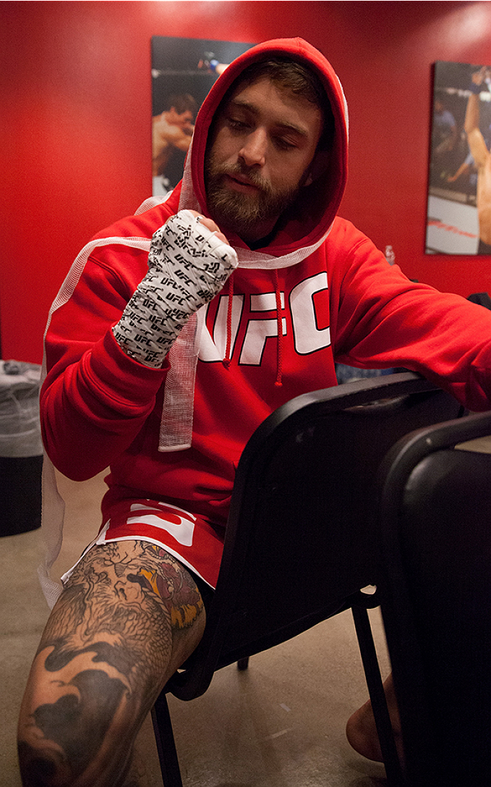 LAS VEGAS, NV - APRIL 3: Kevin Mendinilla gets his hands wrapped before facing Enrique Marin during the filming of The Ultimate Fighter Latin America: Team Gastelum vs Team Escudero on April 3, 2015 in Las Vegas, Nevada. (Photo by Brandon Magnus/Zuffa L