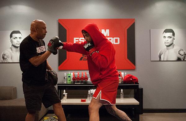 LAS VEGAS, NV - APRIL 3: Kevin Mendinilla warms up before facing Enrique Marin during the filming of The Ultimate Fighter Latin America: Team Gastelum vs Team Escudero on April 3, 2015 in Las Vegas, Nevada. (Photo by Brandon Magnus/Zuffa LLC/Zuffa LLC v