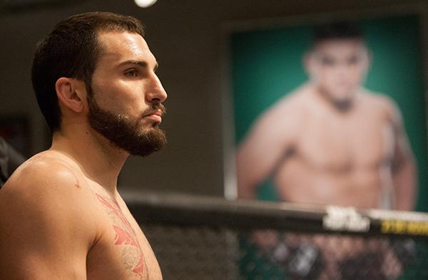 LAS VEGAS, NV - APRIL 3: Enrique Marin enters the Octagon before facing Kevin Mendinilla during the filming of The Ultimate Fighter Latin America: Team Gastelum vs Team Escudero on April 3, 2015 in Las Vegas, Nevada. (Photo by Brandon Magnus/Zuffa LLC/Z
