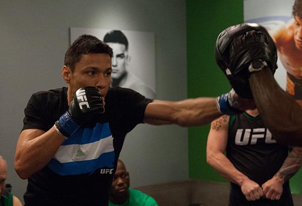 LAS VEGAS, NV - APRIL 14: Christhian Soto warms up before facing Polo Reyes during the filming of The Ultimate Fighter Latin America: Team Gastelum vs Team Escudero on April 14, 2015 in Las Vegas, Nevada. (Photo by Brandon Magnus/Zuffa LLC/Zuffa LLC via