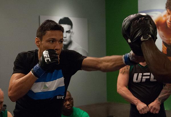 LAS VEGAS, NV - APRIL 14:  Christhian Soto warms up before facing Polo Reyes during the filming of The Ultimate Fighter Latin America: Team Gastelum vs Team Escudero  on April 14, 2015 in Las Vegas, Nevada. (Photo by Brandon Magnus/Zuffa LLC/Zuffa LLC via