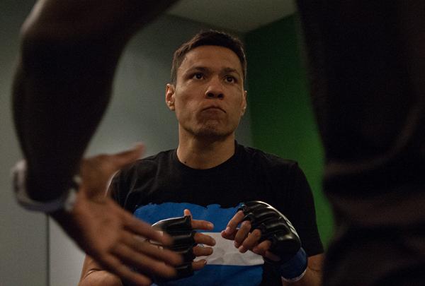 LAS VEGAS, NV - APRIL 14: Christhian Soto warms up before facing Polo Reyes during the filming of The Ultimate Fighter Latin America: Team Gastelum vs Team Escudero on April 14, 2015 in Las Vegas, Nevada. (Photo by Brandon Magnus/Zuffa LLC/Zuffa LLC via