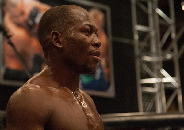 LAS VEGAS, NV - APRIL 14: Wilmer Fernandez reacts to his loss from Vernon Ramos during the filming of The Ultimate Fighter Latin America: Team Gastelum vs Team Escudero on April 14, 2015 in Las Vegas, Nevada. (Photo by Brandon Magnus/Zuffa LLC/Zuffa LLC
