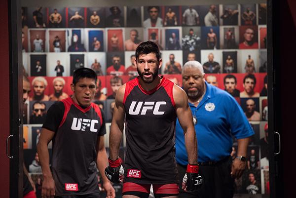 LAS VEGAS, NV - APRIL 21: Polo Reyes prepares to enter the Octagon before facing Horacio Gutrierrez in their semi-finals fight during the filming of The Ultimate Fighter Latin America: Team Gastelum vs Team Escudero on April 21, 2015 in Las Vegas, Nevada