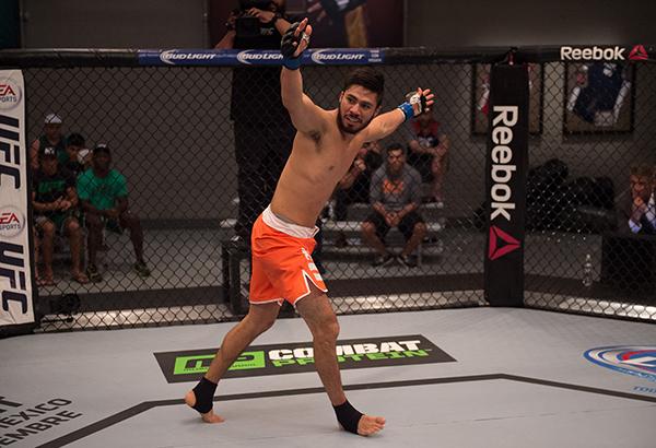 LAS VEGAS, NV - APRIL 21: Horacio Gutrierrez celebrates his victory over Polo Reyes in their semi-finals fight during the filming of The Ultimate Fighter Latin America: Team Gastelum vs Team Escudero on April 21, 2015 in Las Vegas, Nevada. (Photo by Bran