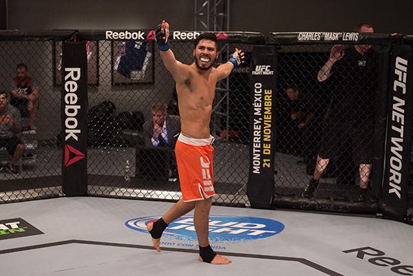 LAS VEGAS, NV - APRIL 21: Horacio Gutrierrez celebrates his victory over Polo Reyes in their semi-finals fight during the filming of The Ultimate Fighter Latin America: Team Gastelum vs Team Escudero on April 21, 2015 in Las Vegas, Nevada. (Photo by Bran