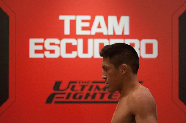 LAS VEGAS, NV - APRIL 7: Enrique Barzola warms up before facing Jonathan Ortega during the filming of The Ultimate Fighter Latin America: Team Gastelum vs Team Escudero on April 7, 2015 in Las Vegas, Nevada. (Photo by Brandon Magnus/Zuffa LLC/Zuffa LLC