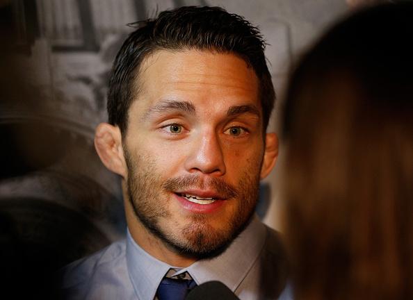 MEXICO CITY, MEXICO - NOVEMBER 13: Jake Ellenberger of the United States interacts with media during the UFC 180 Ultimate Media Day at the Camino Real Polanco Mexico hotel on November 13, 2014 in Mexico City, Mexico. (Photo by Josh Hedges/Zuffa LLC/Zuffa
