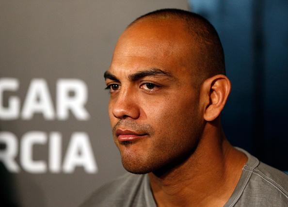 MEXICO CITY, MEXICO - NOVEMBER 13: Edgar Garcia of Mexico interacts with media during the UFC 180 Ultimate Media Day at the Camino Real Polanco Mexico hotel on November 13, 2014 in Mexico City, Mexico. (Photo by Josh Hedges/Zuffa LLC/Zuffa LLC via Getty