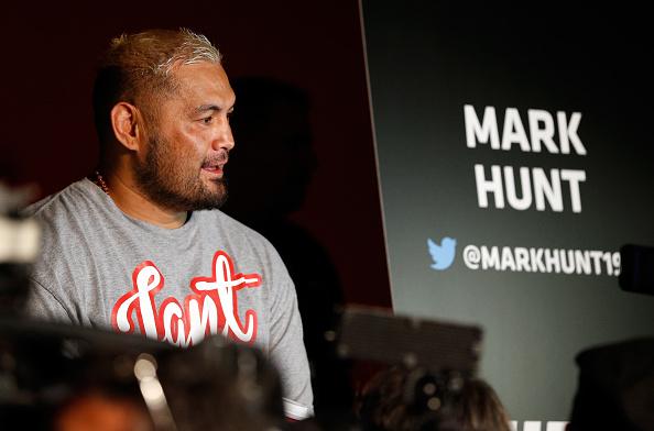 MEXICO CITY, MEXICO - NOVEMBER 13: Mark Hunt of New Zealand interacts with media during the UFC 180 Ultimate Media Day at the Camino Real Polanco Mexico hotel on November 13, 2014 in Mexico City, Mexico. (Photo by Josh Hedges/Zuffa LLC/Zuffa LLC via Getty