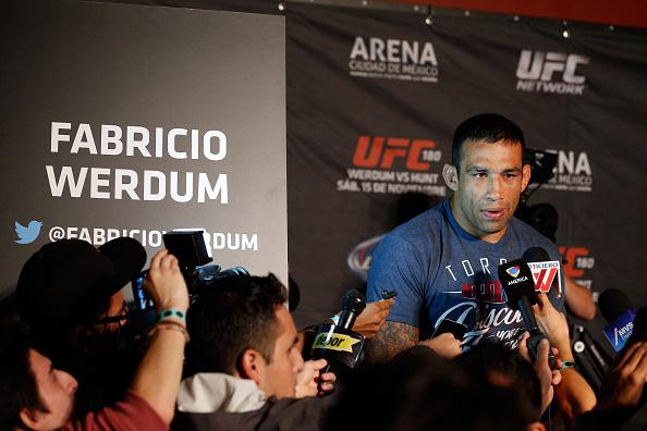 MEXICO CITY, MEXICO - NOVEMBER 13: Fabricio Werdum of Brazil interacts with media during the UFC 180 Ultimate Media Day at the Camino Real Polanco Mexico hotel on November 13, 2014 in Mexico City, Mexico. (Photo by Josh Hedges/Zuffa LLC/Zuffa LLC via Gett