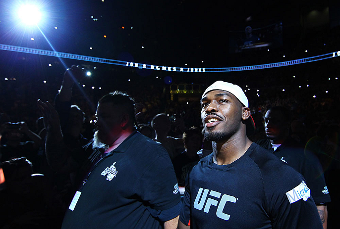 ATLANTA, GA - APRIL 21: Jon Jones arrives for his light heavyweight title bout against Rashad Evans for UFC 145 at Philips Arena on April 21, 2012 in Atlanta, Georgia. (Photo by Al Bello/Zuffa LLC/Zuffa LLC via Getty Images)