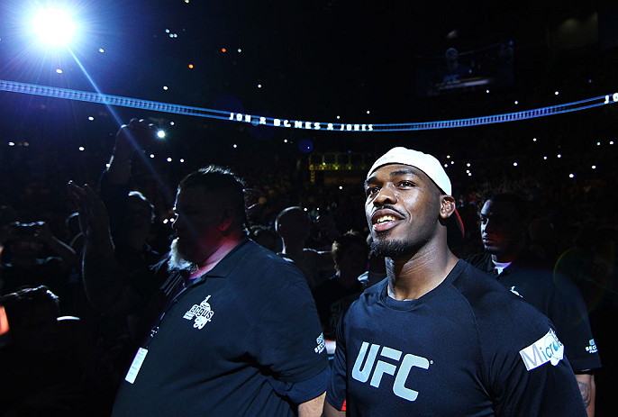 ATLANTA, GA - APRIL 21:  Jon Jones arrives for his light heavyweight title bout against Rashad Evans for UFC 145 at Philips Arena on April 21, 2012 in Atlanta, Georgia.  (Photo by Al Bello/Zuffa LLC/Zuffa LLC via Getty Images)