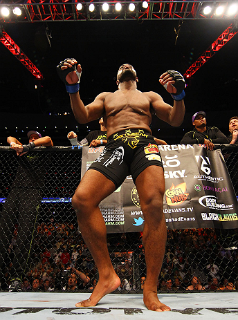 ATLANTA, GA - APRIL 21:  Rashad Evans prepares for his light heavyweight title bout with Jon Jones for UFC 145 at Philips Arena on April 21, 2012 in Atlanta, Georgia.  (Photo by Al Bello/Zuffa LLC/Zuffa LLC via Getty Images)