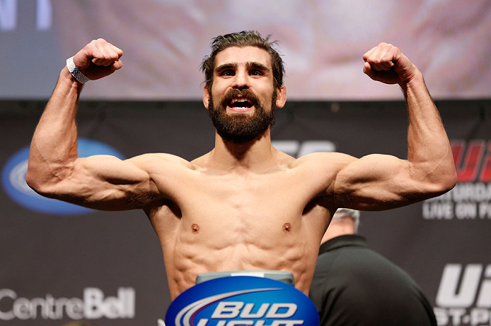 MONTREAL, QC - MARCH 15: Antonio Carvalho weighs in during the UFC 158 weigh-in at Bell Centre on March 15, 2013 in Montreal, Quebec, Canada. (Photo by Josh Hedges/Zuffa LLC/Zuffa LLC via Getty Images)