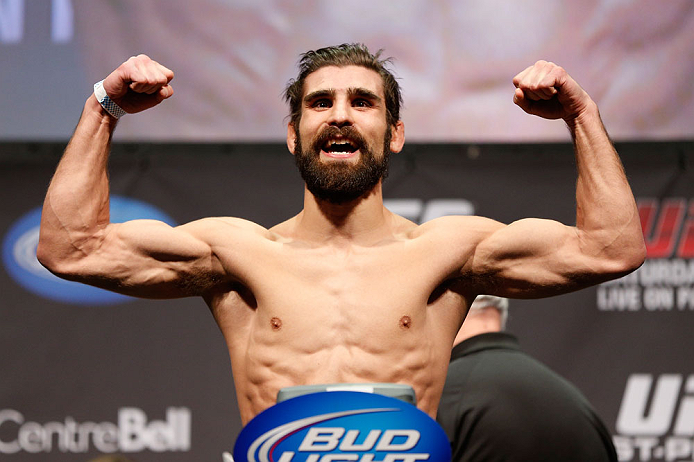 MONTREAL, QC - MARCH 15: Antonio Carvalho weighs in during the UFC 158 weigh-in at Bell Centre on March 15, 2013 in Montreal, Quebec, Canada.  (Photo by Josh Hedges/Zuffa LLC/Zuffa LLC via Getty Images)