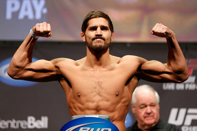 MONTREAL, QC - MARCH 15: Patrick Cote weighs in during the UFC 158 weigh-in at Bell Centre on March 15, 2013 in Montreal, Quebec, Canada. (Photo by Josh Hedges/Zuffa LLC/Zuffa LLC via Getty Images)