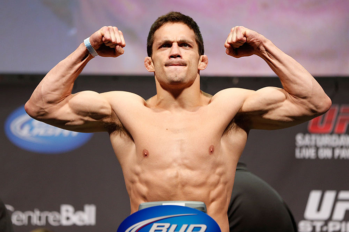 MONTREAL, QC - MARCH 15: Jake Ellenberger weighs in during the UFC 158 weigh-in at Bell Centre on March 15, 2013 in Montreal, Quebec, Canada.  (Photo by Josh Hedges/Zuffa LLC/Zuffa LLC via Getty Images)