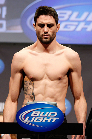 MONTREAL, QC - MARCH 15: Carlos Condit weighs in during the UFC 158 weigh-in at Bell Centre on March 15, 2013 in Montreal, Quebec, Canada.  (Photo by Josh Hedges/Zuffa LLC/Zuffa LLC via Getty Images)