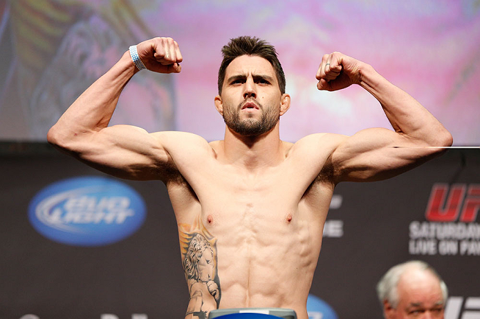 MONTREAL, QC - MARCH 15: Carlos Condit weighs in during the UFC 158 weigh-in at Bell Centre on March 15, 2013 in Montreal, Quebec, Canada.  (Photo by Josh Hedges/Zuffa LLC/Zuffa LLC via Getty Images)